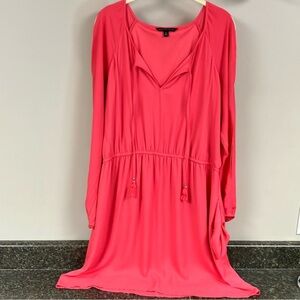 3/$15 ❤️ 3/1 Coral pink lined dress 16 xl open sleeve with pockets